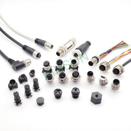 M12 Connector and Cable - Kinsun waterproof M12 circular connectors. There are full codings such as A-, B-, D-, K-, L-, X-, and Y codings